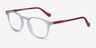 Skate Clear Red AcétateMontures de lunettes de vue d'EyeBuyDirect, Vue d'Angle