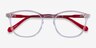 Skate Clear Red AcétateMontures de lunettes de vue d'EyeBuyDirect, Vue Rapprochée