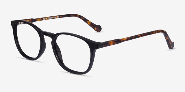 Skate Black Tortoise AcétateMontures de lunettes de vue d'EyeBuyDirect, Vue d'Angle