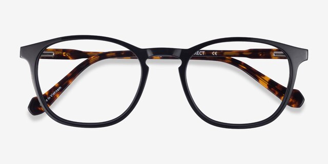 Skate Black Tortoise AcétateMontures de lunettes de vue d'EyeBuyDirect, Vue Rapprochée