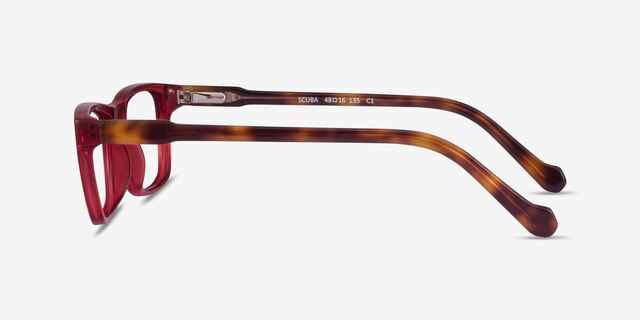 Scuba Red Tortoise AcetateEyeglass Frames from EyeBuyDirect, Side View