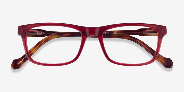 Scuba Red Tortoise AcetateEyeglass Frames from EyeBuyDirect, Closed View