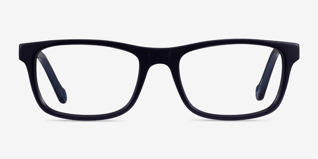 Scuba Dark Purple Clear Blue AcetateEyeglass Frames from EyeBuyDirect, Front View