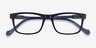 Scuba Dark Purple Clear Blue AcetateEyeglass Frames from EyeBuyDirect, Closed View