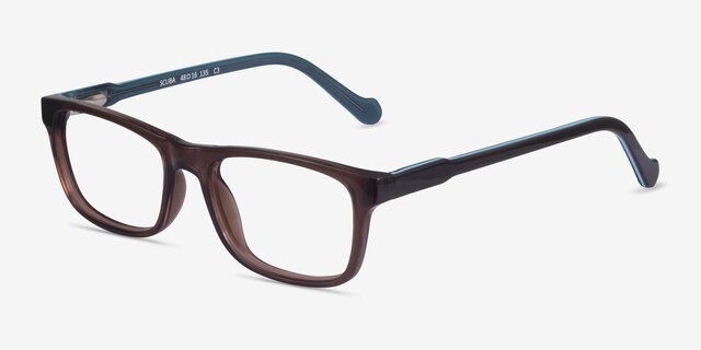 Scuba Brown Blue AcetateEyeglass Frames from EyeBuyDirect, Angle View