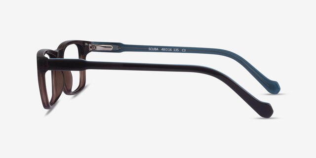 Scuba Brown Blue AcetateEyeglass Frames from EyeBuyDirect, Side View