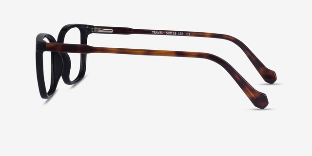 Travel Black Tortoise AcetateEyeglass Frames from EyeBuyDirect, Side View