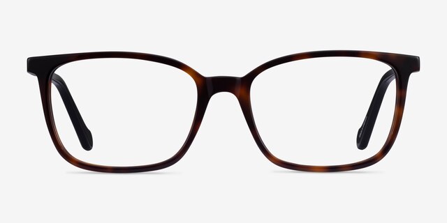 Travel Tortoise Black AcetateEyeglass Frames from EyeBuyDirect, Front View