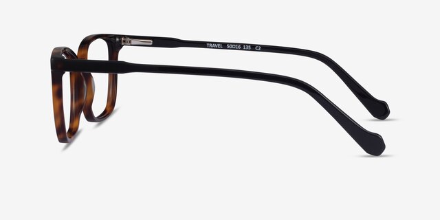 Travel Tortoise Black AcetateEyeglass Frames from EyeBuyDirect, Side View