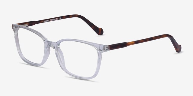 Travel Clear Tortoise AcetateEyeglass Frames from EyeBuyDirect, Angle View