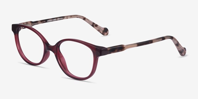 Grenadine Mulberry Tortoise AcetateEyeglass Frames from EyeBuyDirect, Angle View
