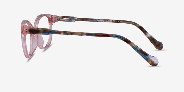 Grenadine Clear Pink Floral AcetateEyeglass Frames from EyeBuyDirect, Side View