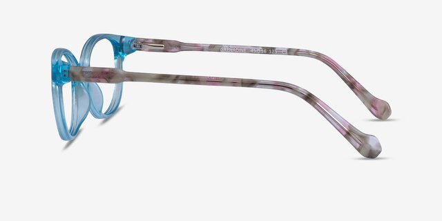 Grenadine Clear Blue Floral AcetateEyeglass Frames from EyeBuyDirect, Side View