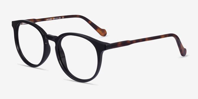 Saturn Black Tortoise AcetateEyeglass Frames from EyeBuyDirect, Angle View