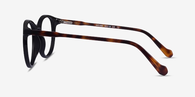Saturn Black Tortoise AcetateEyeglass Frames from EyeBuyDirect, Side View