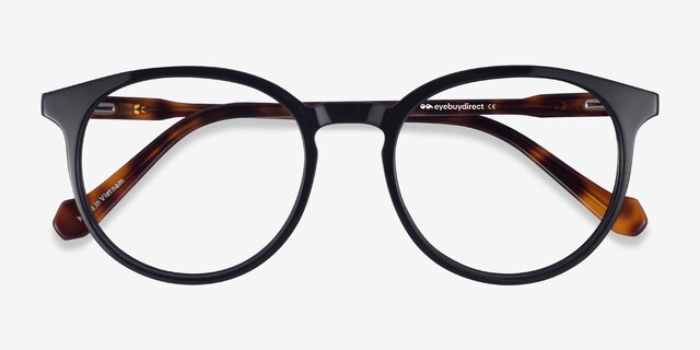 Saturn Black Tortoise AcetateEyeglass Frames from EyeBuyDirect, Closed View
