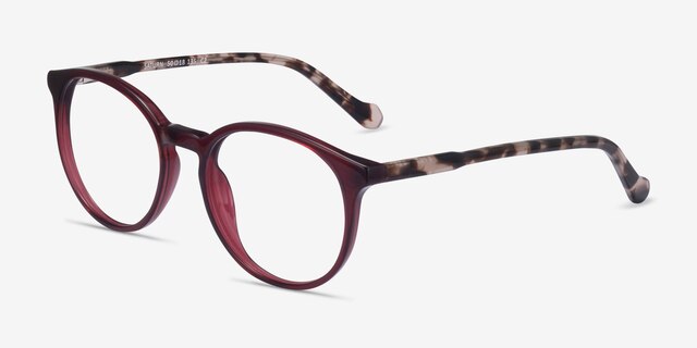 Saturn Mulberry Tortoise AcetateEyeglass Frames from EyeBuyDirect, Angle View