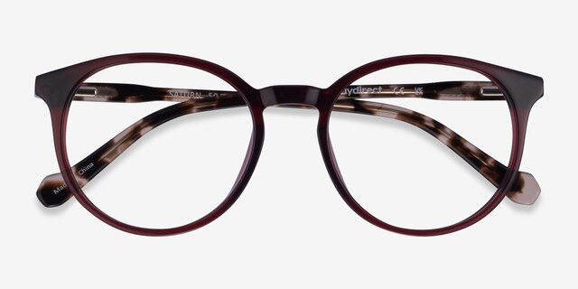 Saturn Mulberry Tortoise AcetateEyeglass Frames from EyeBuyDirect, Closed View