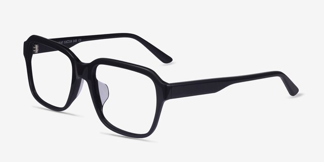Neat Black AcetateEyeglass Frames from EyeBuyDirect, Angle View