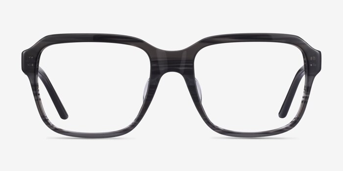 Neat Striped Gray Acetate Eyeglass Frames from EyeBuyDirect