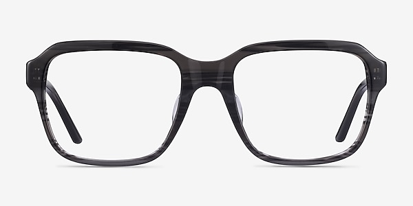 Neat Striped Gray Acetate Eyeglass Frames