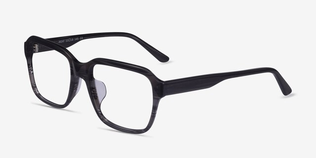 Neat Striped Gray AcétateMontures de lunettes de vue d'EyeBuyDirect, Vue d'Angle