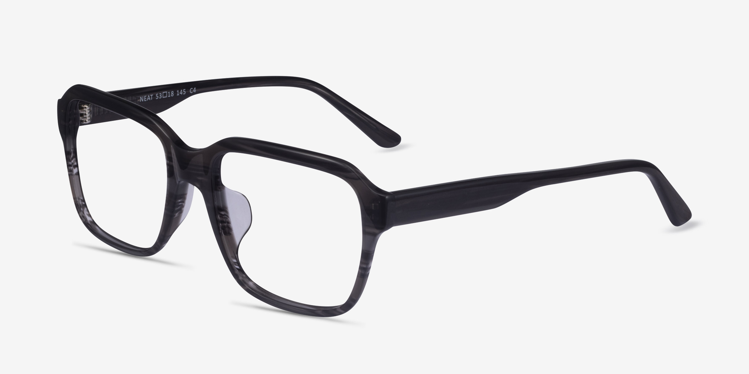 Neat Square Striped Gray Full Rim Eyeglasses Eyebuydirect