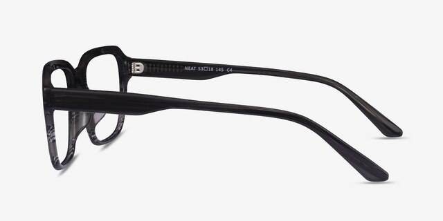 Neat Striped Gray AcétateMontures de lunettes de vue d'EyeBuyDirect, Vue de Côté