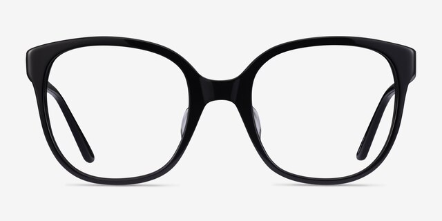 Osmanthus Black AcetateEyeglass Frames from EyeBuyDirect, Front View