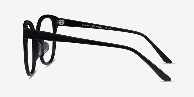 Osmanthus Black AcetateEyeglass Frames from EyeBuyDirect, Side View