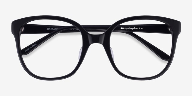 Osmanthus Black AcetateEyeglass Frames from EyeBuyDirect, Closed View