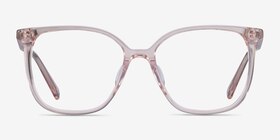 Latte Clear Pink Acétate Montures de lunettes de vue d'EyeBuyDirect, Vue de Face