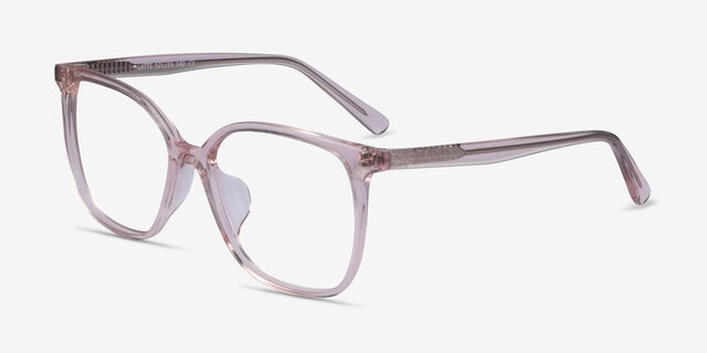 Latte Clear Beige AcetateEyeglass Frames from EyeBuyDirect, Angle View