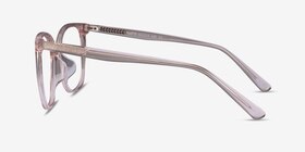 Latte Clear Pink Acétate Montures de lunettes de vue d'EyeBuyDirect, Vue de Côté