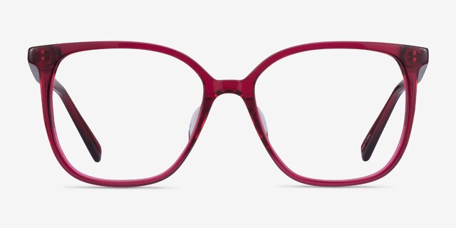 Latte Raspberry AcetateEyeglass Frames from EyeBuyDirect, Front View