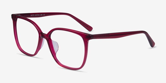 Latte Raspberry AcetateEyeglass Frames from EyeBuyDirect, Angle View