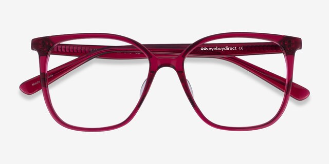 Latte Raspberry AcetateEyeglass Frames from EyeBuyDirect, Closed View