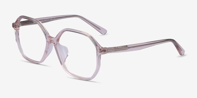 Crepuscule Clear Beige AcetateEyeglass Frames from EyeBuyDirect, Angle View