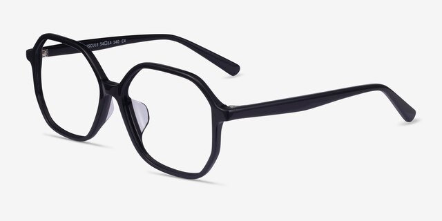 Crepuscule Black AcetateEyeglass Frames from EyeBuyDirect, Angle View