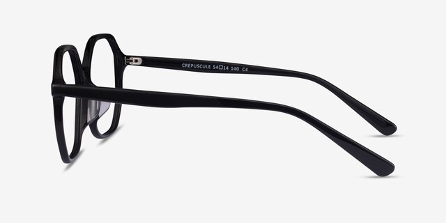 Crepuscule Black AcetateEyeglass Frames from EyeBuyDirect, Side View