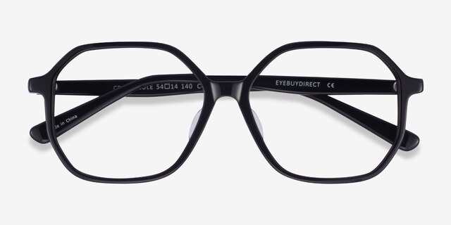 Crepuscule Black AcetateEyeglass Frames from EyeBuyDirect, Closed View