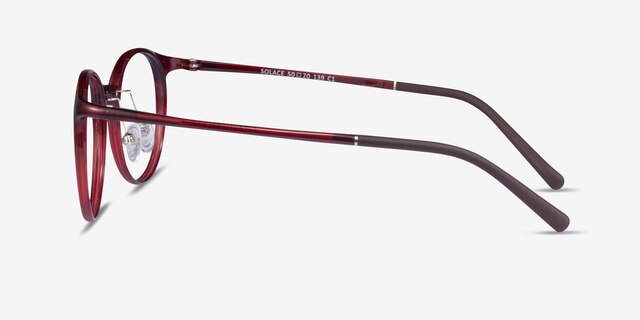 Solace Red PlasticEyeglass Frames from EyeBuyDirect, Side View