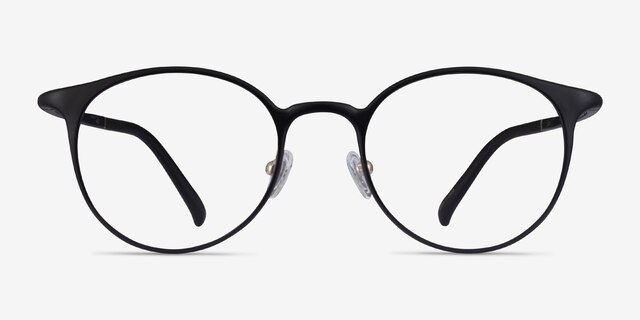 Solace Matte Black PlastiqueMontures de lunettes de vue d'EyeBuyDirect, Vue de Face