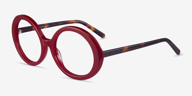 Voila Burgundy Tortoise AcetateEyeglass Frames from EyeBuyDirect, Angle View