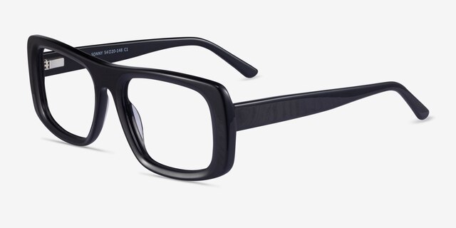 Sonny Black AcetateEyeglass Frames from EyeBuyDirect, Angle View