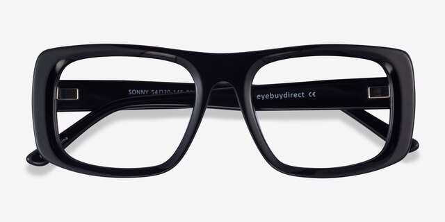 Sonny Black AcetateEyeglass Frames from EyeBuyDirect, Closed View