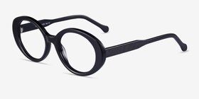 Bree Noir Acétate Montures de lunettes de vue d'EyeBuyDirect, Vue d'Angle