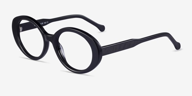 Bree Black AcetateEyeglass Frames from EyeBuyDirect, Angle View