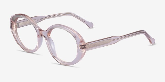Bree Clear Beige AcetateEyeglass Frames from EyeBuyDirect, Angle View