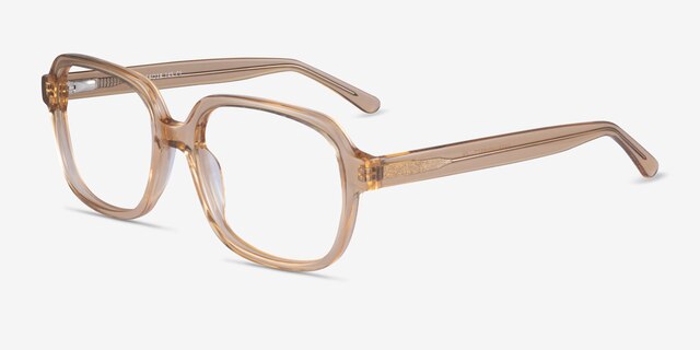 Kurt Clear Brown AcetateEyeglass Frames from EyeBuyDirect, Angle View